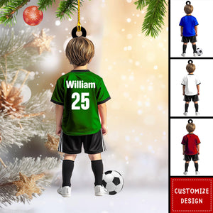 Personalized Kid Soccer Player Ornament - Gift For Soccer Young Lovers - 2024 New Release
