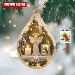 Personalized Angel&Candle Memorial Christmas Ornament – Memorial Gift For Dog Cat Lovers