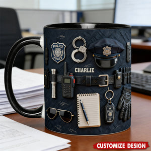 Police Officer - Personalized Police Officer Accent Mug