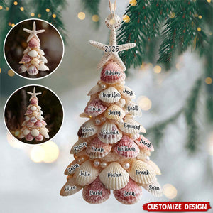 Seashell Christmas Tree - Personalized Family Ornament