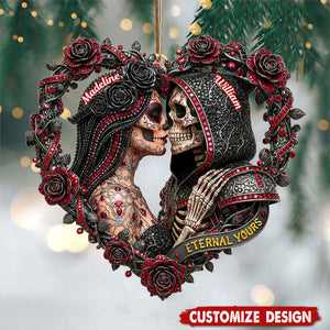 Personalized Skull Couple Christmas Ornament