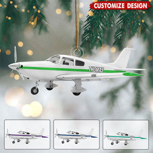 Personalized Airplane Christmas Ornament - Gift For Aviation Lover