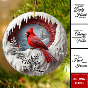 2024 New Release - Your Wings Were Ready But My Heart Was Not - Personalized Cardinal Memorial Acrylic Ornament