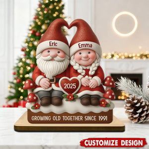 Personalised Wooden Couple Xmas Plaque - Gift For Couple