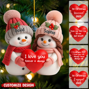 Personalized Acrylic Ornament - Christmas Gift For Couple,Newlyweds