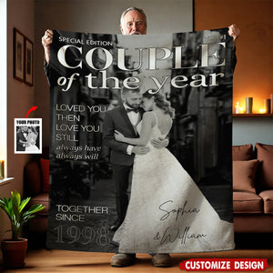Personalized Couple Keepsake Blanket - Choosing You Feels So Right Design