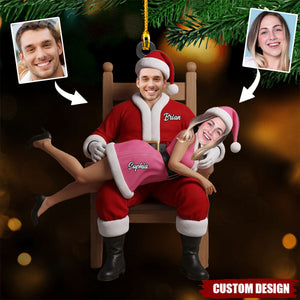 Funny Christmas Couple - Personalized Couple Christmas Ornament