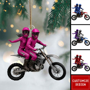 Personalized Motocross Couple Ornament