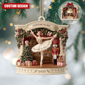 Personalized Nutcracker Ballet Christmas Ornament – Ballerina Stage Decor