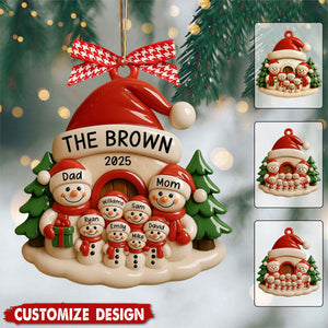 Personalized Snowman Ornament, Acrylic Family Christmas Tree Decor, Holiday Keepsake, Christmas Decor, Xmas Gift