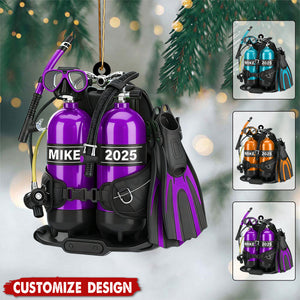 Personalized Scuba Diving Acrylic Christmas Ornament - Gift for Scuba Lovers