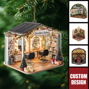 Personalized Hair Salon Christmas Ornament - Gift For Hairdresser