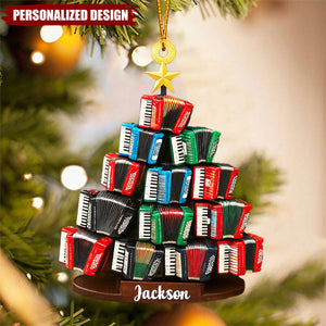 Personalized Accordion Christmas Ornament-Gift For Music Teacher