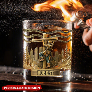 Lineman Legacy Glass-Personalized Lineman Whiskey Glass