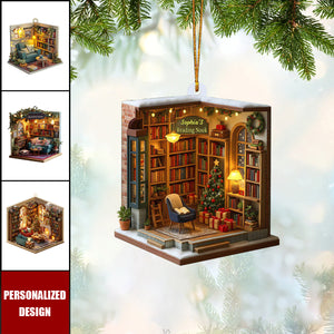 Personalized Reading Room Christmas Ornament-Gift For Book Lovers