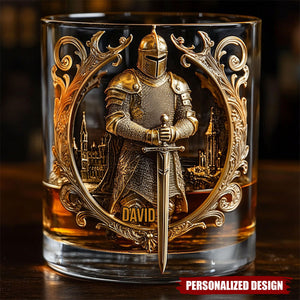 Knight Of God-Personalized Whiskey Glass
