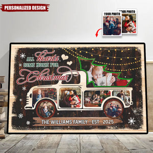 All Hearts Come Home For Christmas-Personalized Family Christmas Poster