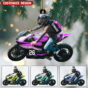 Personalized Motorcycle Christmas Ornament - Gift for Him