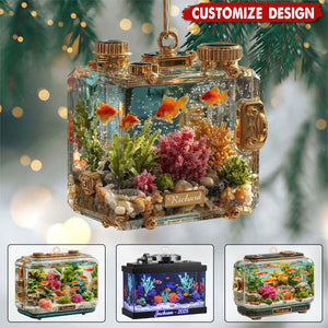 Personalized Aquarium Fish Tank Christmas Ornament - Gift for Fish Lovers