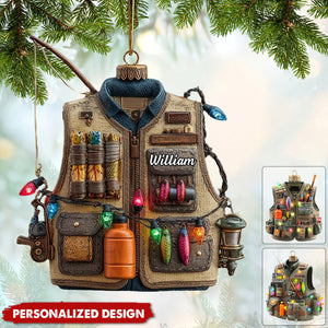 Personalized Fishing Vest Christmas Ornament Gift For Fishermen And Outdoorsmen