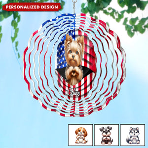 Paws And Freedom-Personalized Dog Wind Spinner
