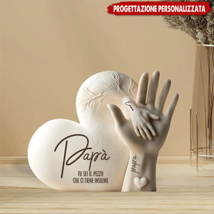 Papà, sei il pezzo che ci tiene uniti - Targa acrilica personalizzata, regalo per la festa del papà