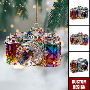 Personalized Camera Crystal Ornament