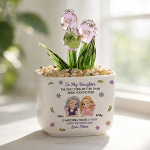 Linked Together Cartoon - Personalized Custom Glass Everlasting Tulips
