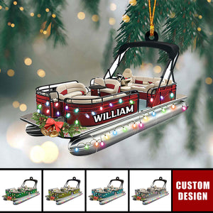 Personalized Pontoon Boat Christmas Ornament - 2024 New Release