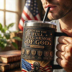USA Armor Of God Tumbler - Personalized Gifts For Patriots