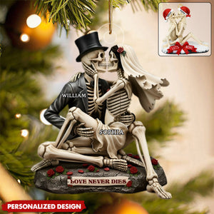 Personalized Skull Couple Acrylic Christmas Ornament-Gift For Couple