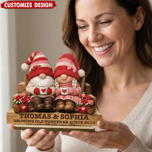 Personalized Wooden Couple Plaque - Everlasting Love Valentine Gift for Lovers