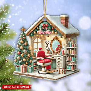 Personalized Hair Salon Ornament, Gift For Hairdresser-New Release