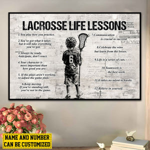 Personalized Lacrosse Life Lessons Kid Poster-Gift For Lacrosse Lovers
