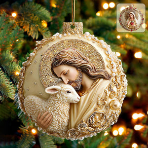 Personalized Our Lady of Guadalupe Roses Acrylic Christmas Ornament - Gift For Catholic