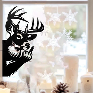 Peeping Deer Middle Finger Decor Decal