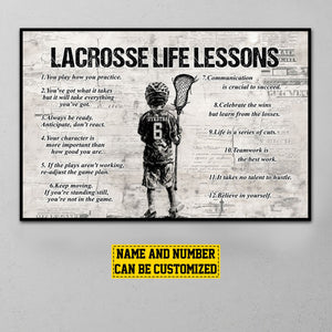 Personalized Lacrosse Life Lessons Kid Poster-Gift For Lacrosse Lovers