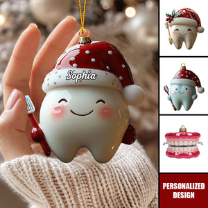 Personalized Tooth Christmas Ornament-Kids Tooth Keepsake