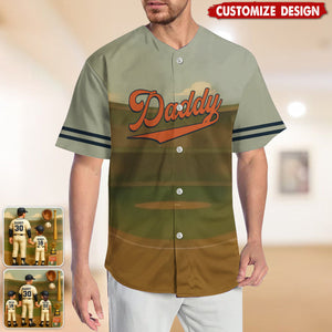 Baseball Dad - Personalized Baseball Jersey-Gift For Dad/Husband