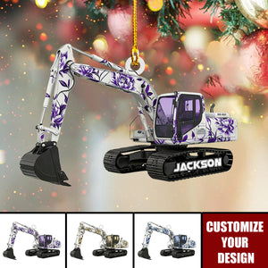 Personalized Excavator Christmas Ornament