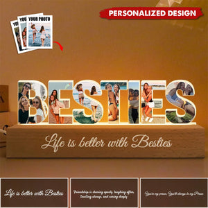 Bestie Photo Collage Light Bestie Gifts-Personalized LED Night Best Friend Birthday Christmas Gift