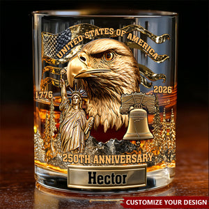 Eagle & Liberty - Personalized Bald Eagle Whiskey Glass