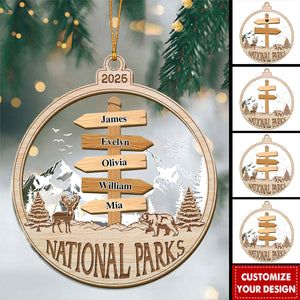 Personalized National Park Travel Christmas Ornament
