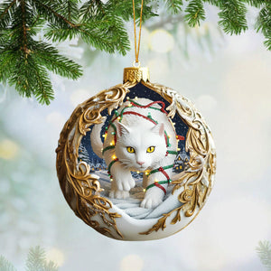 Yule Cat Christmas Hanging Ornament