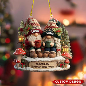 Personalized Growing Old Together Couple Christmas Ornament, Custom Couple Decor, Anniversary for Husband Wife