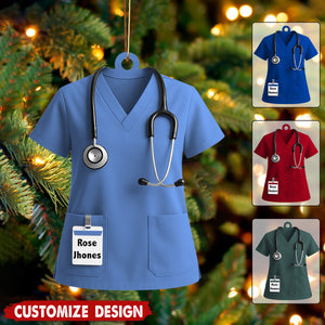 Personalized Nurse Uniform Ornament - Medical Christmas Keepsake - Gift For Nurse