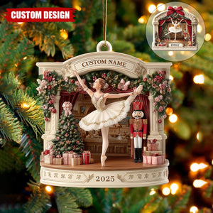Personalized Nutcracker Ballet Christmas Ornament – Ballerina Stage Decor