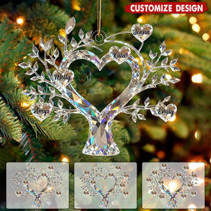 Personalized Tree of Life Family Member Crystal Ornaments