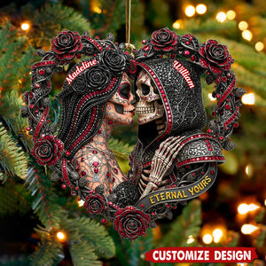 Personalized Skull Couple Christmas Ornament