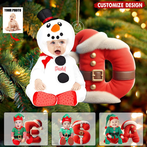 Merry Xmas - Personalized Kid Transparent Ornament - Gift For Boy,Girl,Baby